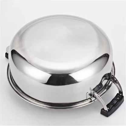 Stainless Steel Soup Pot Thickened Hot Pot High Ear Furnace Mandarin Duck Double Lattice Hot 20CM to 32CM Hot Pot Cooker