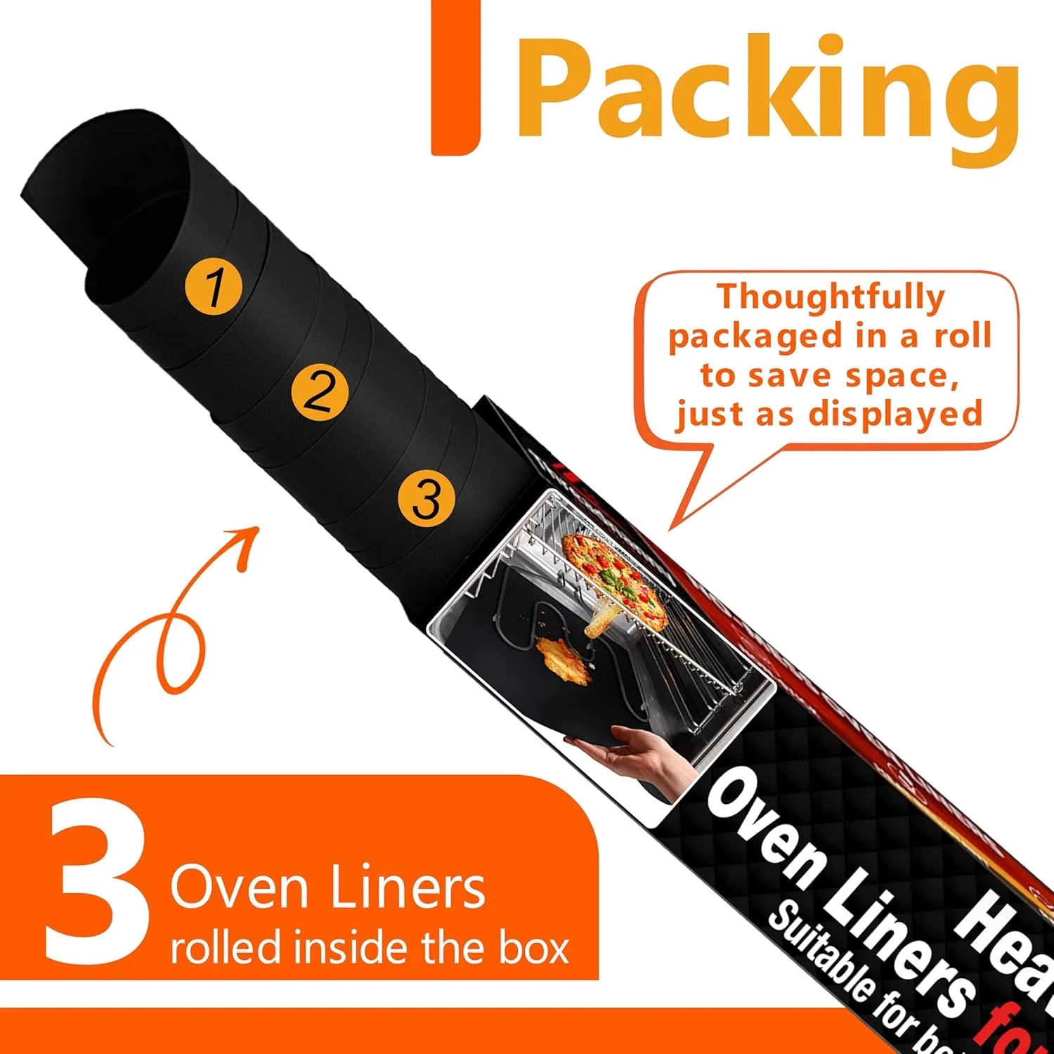 Large Thick Heavy Duty 3 Pack Non Stick Teflon Oven Liners Mat, 17"X 25", for Bottom of Electric Oven Gas Oven Microwave Charcoal or Gas Grills