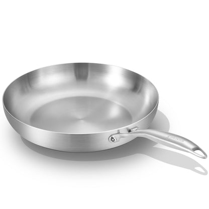 Tri-Ply Stainless Steel Pan Set, 8.5-Inch, 10-Inch, 12-Inch Frying Pan Set, Induction & Oven Safe,Detachable Handle.