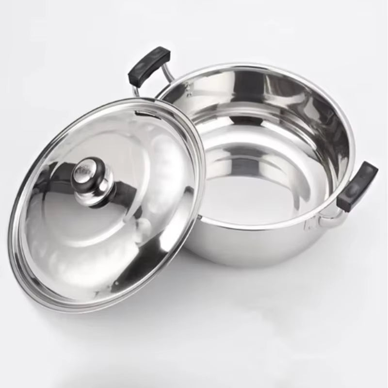Stainless Steel Soup Pot Thickened Hot Pot High Ear Furnace Mandarin Duck Double Lattice Hot 20CM to 32CM Hot Pot Cooker