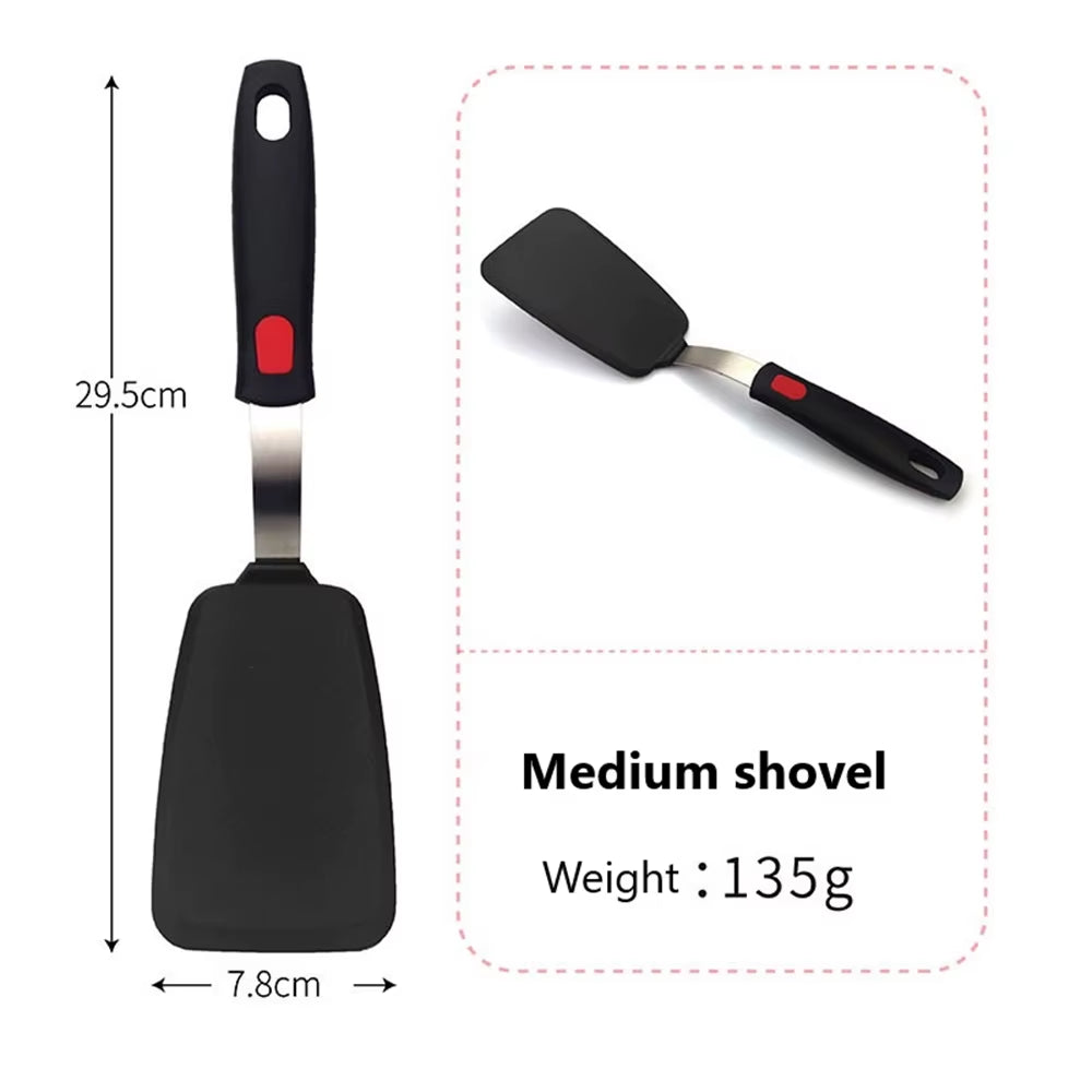 Silicone Spatula for Non Stick Pots High-Temperature Resistant High Quality Stir Spring Steel Fry Spatula Tool Kitchen Utensils