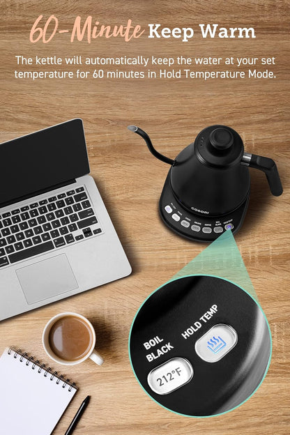 Electric Kettle and Gooseneck Kettle Bundle | Temperature Control Tea and Coffee Makers