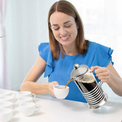 4.5 Cup Stainless Steel French Press Cafetiere Coffee and Tea Maker with 4-Level Mesh Filter