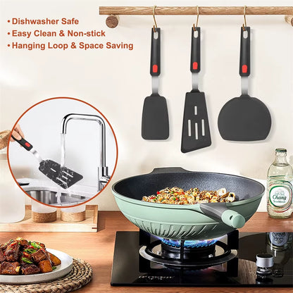 Silicone Spatula for Non Stick Pots High-Temperature Resistant High Quality Stir Spring Steel Fry Spatula Tool Kitchen Utensils