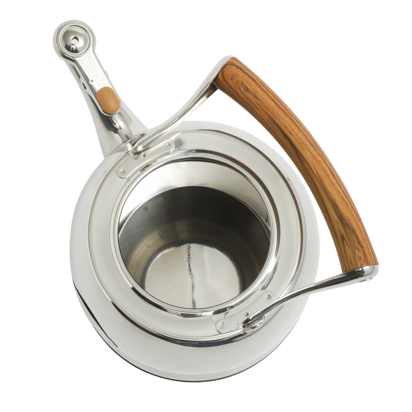 1.8 Qt Stainless Steel Stovetop Whistling Tea Kettle Pot with Folding Handle, Silver