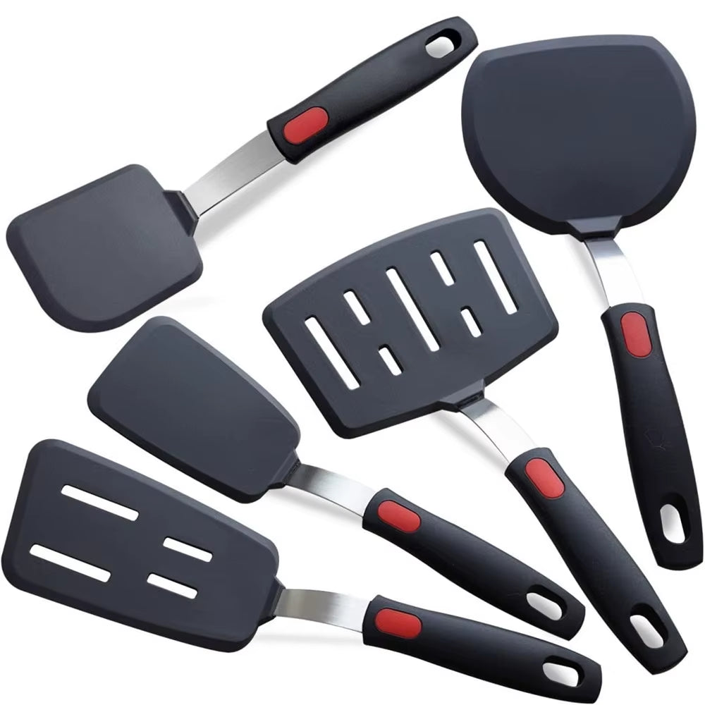 Silicone Spatula for Non Stick Pots High-Temperature Resistant High Quality Stir Spring Steel Fry Spatula Tool Kitchen Utensils