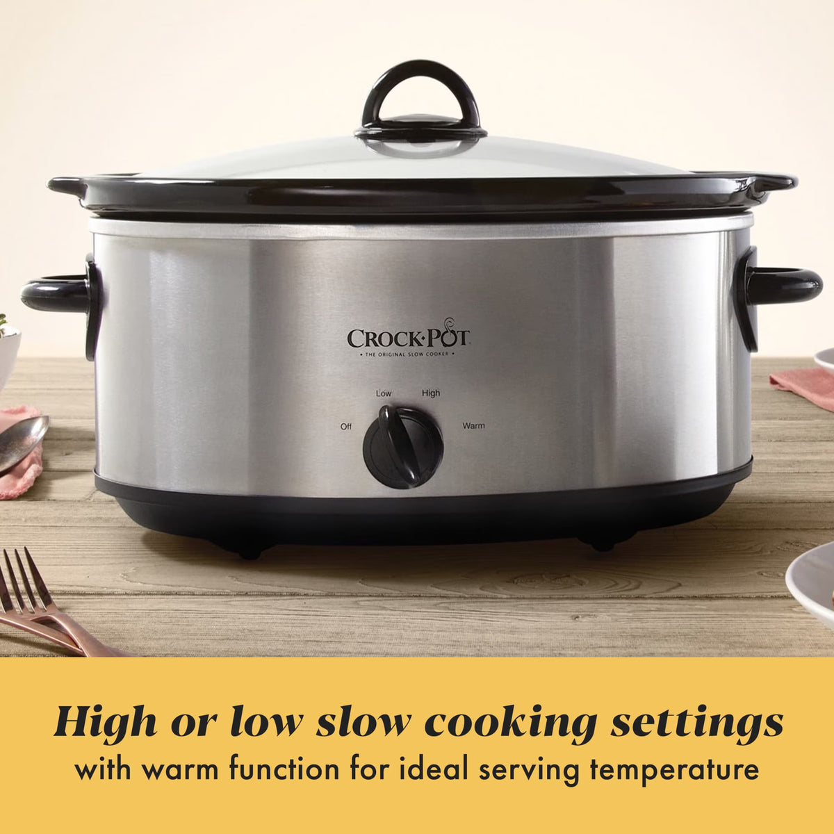 Crockpot 7-Quart Slow Cooker, Manual, Stainless Steel