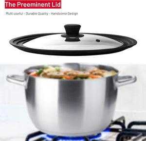 Universal Lids for Pots, Pans and Skillets - Tempered Glass with Vented Silicone Rim and Heat-Resistant Handle - Fits Multiple Cookware Sizes - Dishwasher & Microwave Safe (Single, 11",12",12.5")