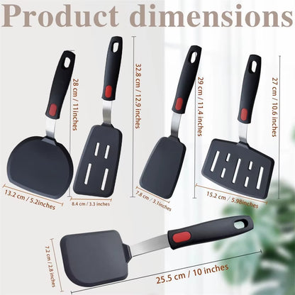 Silicone Spatula for Non Stick Pots High-Temperature Resistant High Quality Stir Spring Steel Fry Spatula Tool Kitchen Utensils