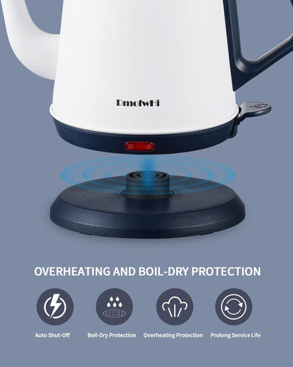 Gooseneck Electric Kettle(1.0L),1000W Electric Tea Kettle of 304 Stainless Steel,Auto Shut Off,Coffee Kettle for Pour over and Tea -White