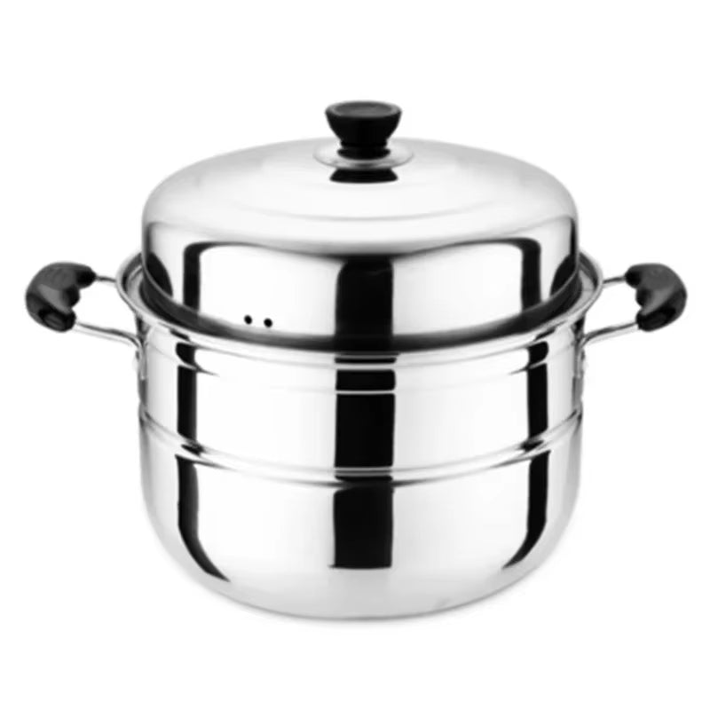CAKEHOUD Multifunctional Large-Capacity Cooking Pot for Household Stainless Steel Two-Layer and Three-Layer Thick Steam Soup Pot