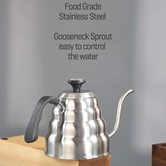 Coffee Kettle1L/1.2L Stainless Steel Pour over Coffee Pot Kettle Drip Kettle with Thermometer for Home Office Cafetera