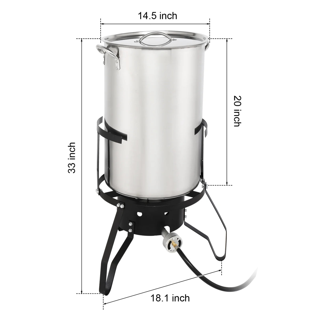 50Qt Propane Fryer Kit Turkey Fryer Fish Fryer Outdoor Fryer Stainless Steel Propane Boil Pot Portable Deep Frying/Boiling