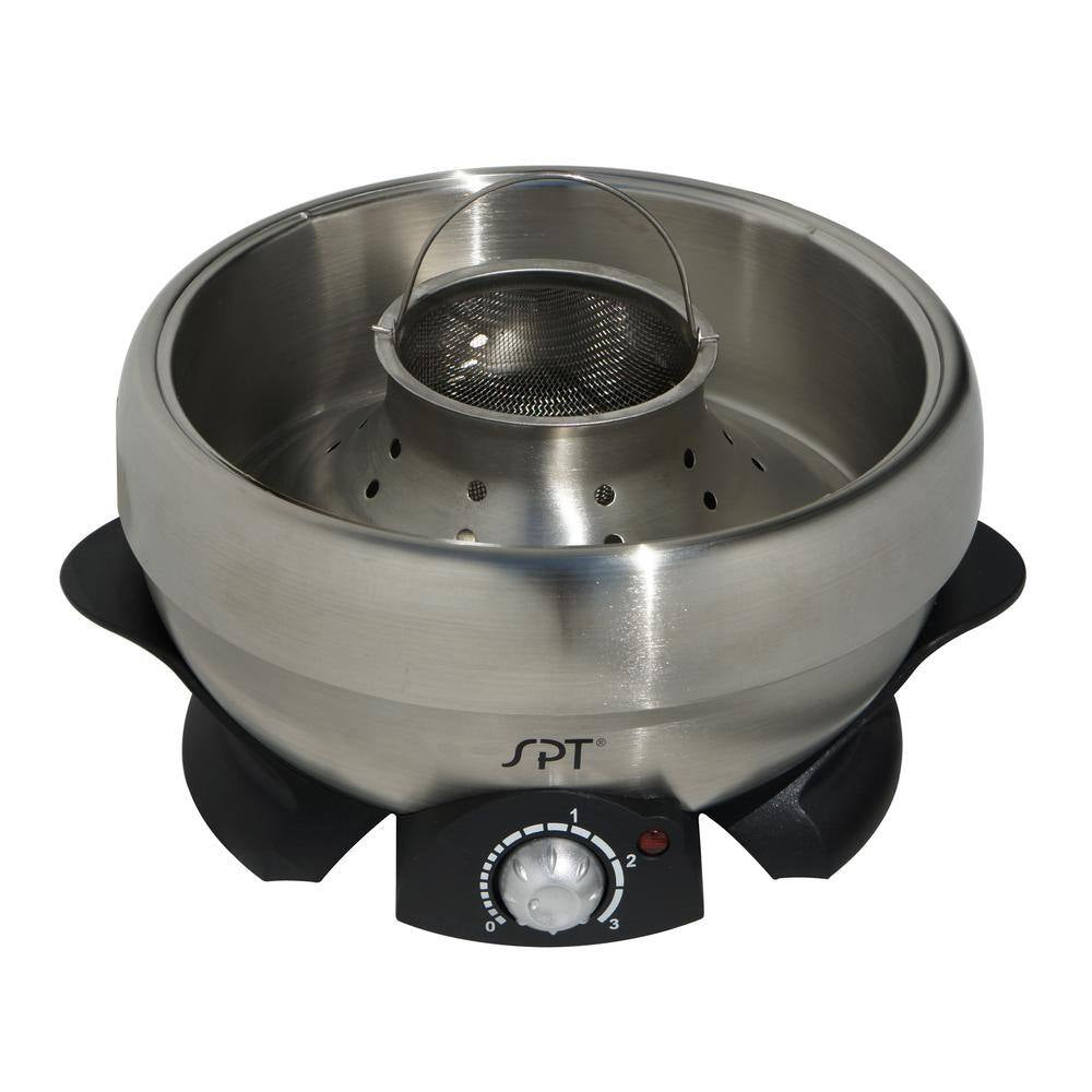 Shabu Shabu 3 Qt. Stainless Steel Electric Multi Cooker With-Glass Lid