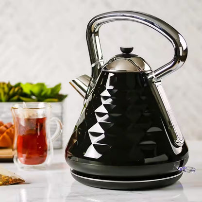 Cleo Collection 7.1-Cup Black Electric Kettle with Boil-Dry Protection and Auto Shut-Off