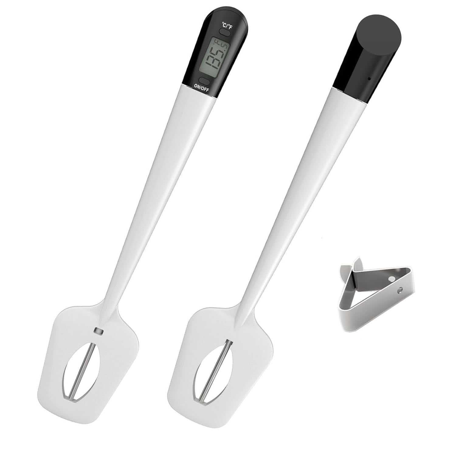 Digital Candy Thermometer Spatula Thermometer Meat Thermometer with Pot Clip & 9" Probe – Fast Instant Read Digital Food Thermometer for Candy Chocolate Jam Meat, BPA Free Silicon Frying